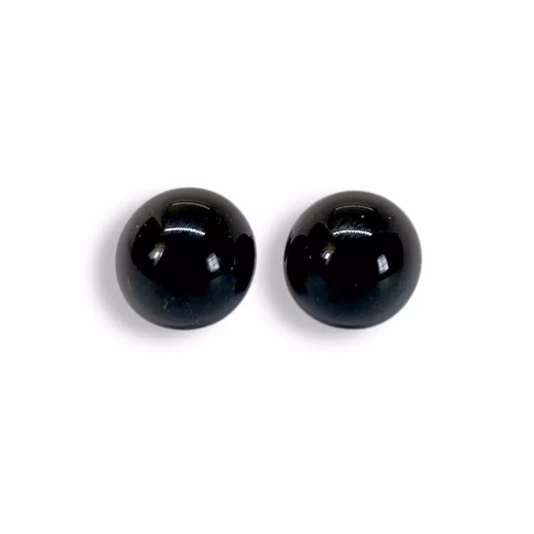 Obsidian Svart Örhängen 10mm pärla
