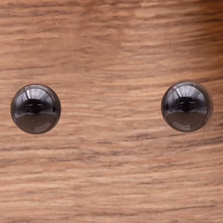 Obsidian Svart Örhängen 10mm pärla