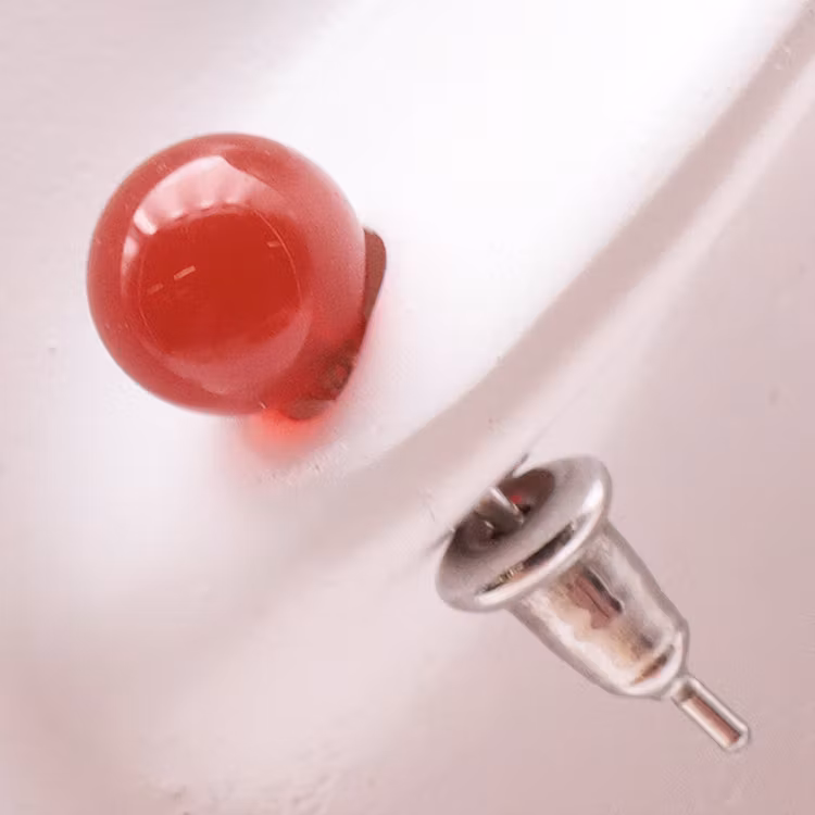 Karneol Örhängen 6mm pärla