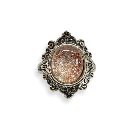 Lodolit "Trädgårdskvarts" Ring (legerad koppar, ställbar)