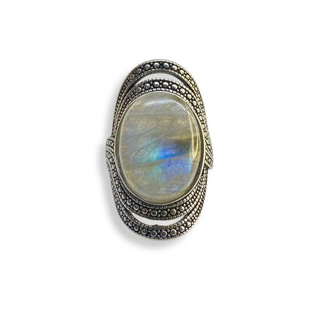Labradorit Ring (legerad koppar ställbar)