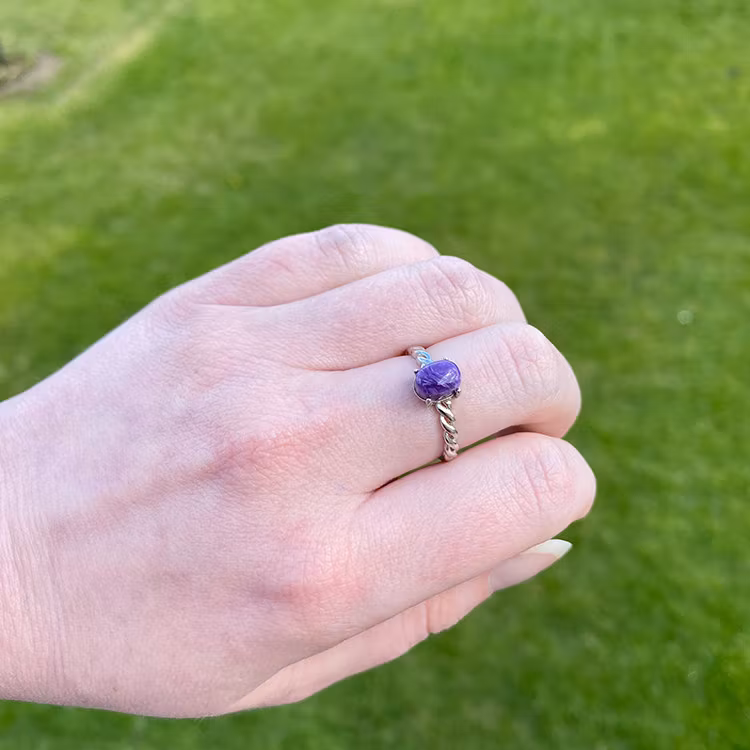 Charoit Ring (Silver 925 Ställbar)