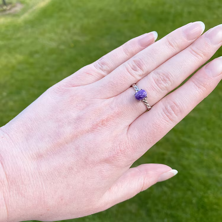 Charoit Ring (Silver 925 Ställbar)