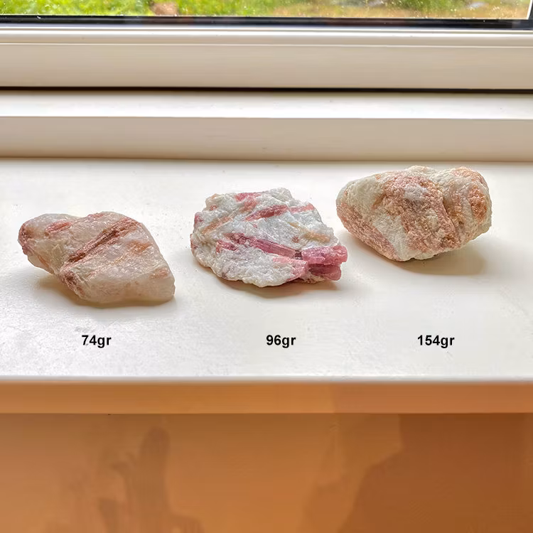 Turmalin Rosa "Rubellit" Rå Sten