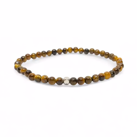 Tigeröga 4mm pärlor Armband