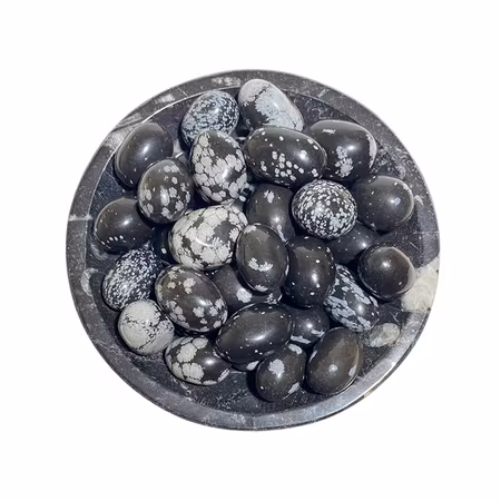 Obsidian Snöflinge Trumlade stenar 100gr