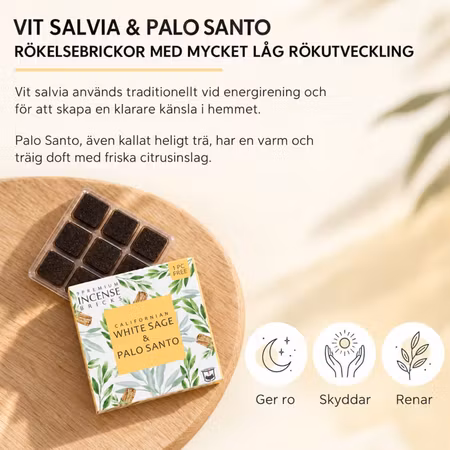 Rökelsebrickor Vit salvia & Palo Santo 9 st