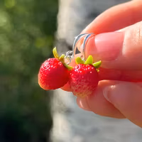 Smultron med blad örhängen