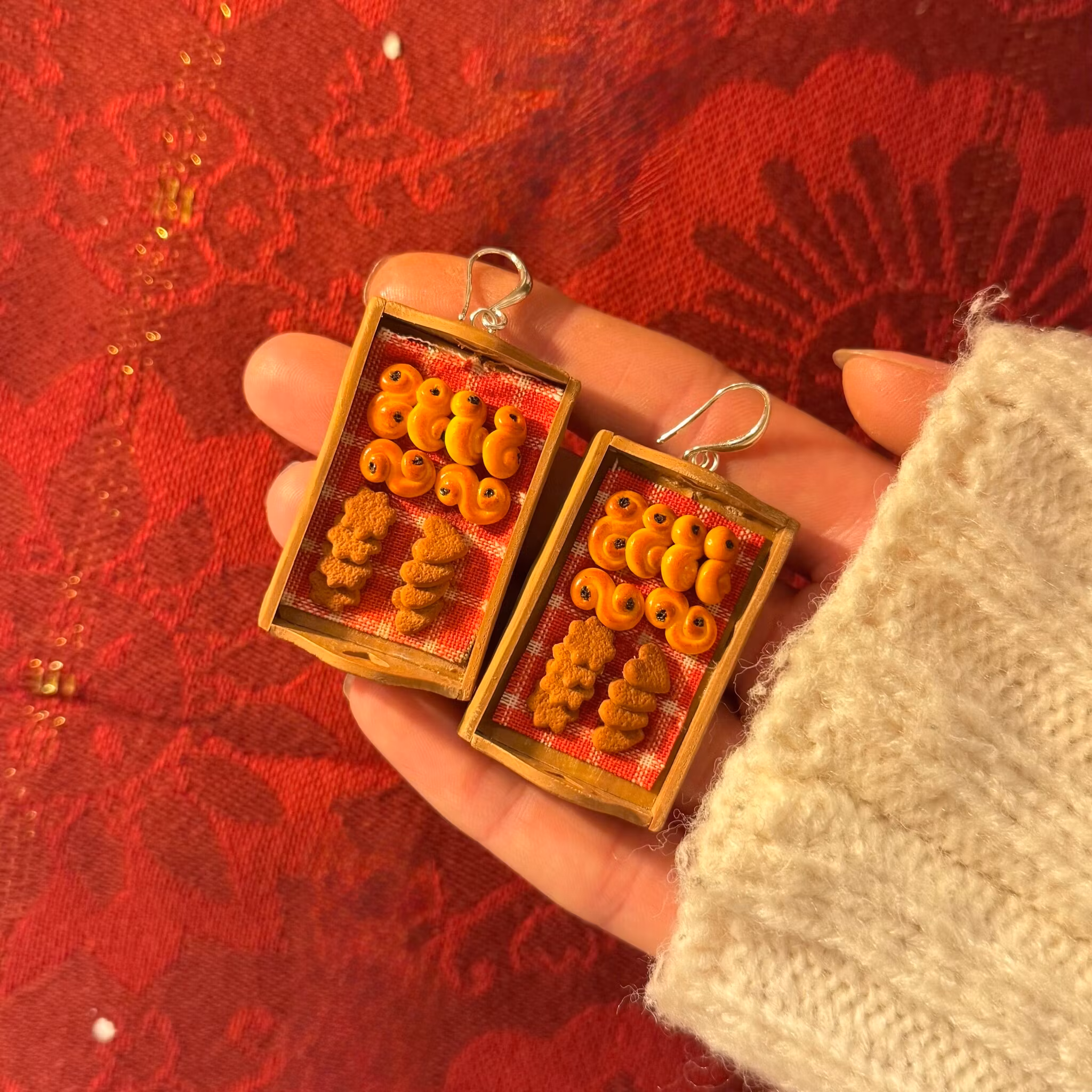 Julfika brickor örhängen