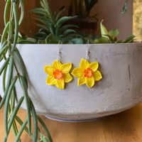 Gula påskliljor örhängen