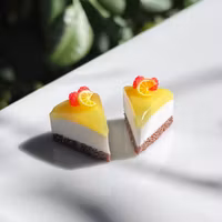 Citron cheesecake med hallon örhängen
