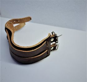Brett Armband Brunt Läder
