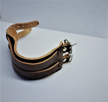 Brett Armband Brunt Läder