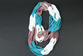 Scarf, brun-vit-turkos