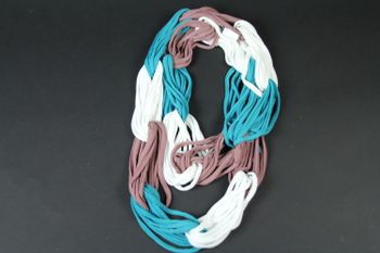 Scarf, brun-vit-turkos