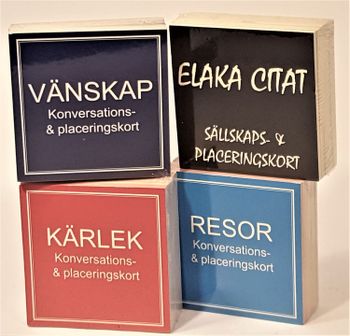 Sällskaps- och placeringskort, 4 varianter