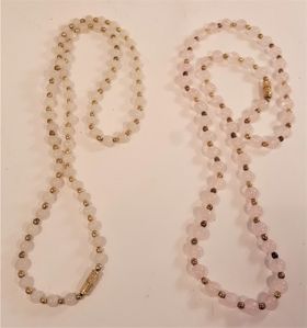 Halsband av Rosenkvarts, 2 varianter, x1