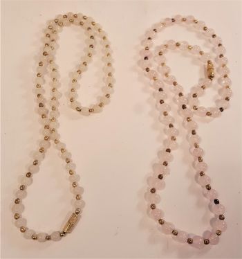 Halsband av Rosenkvarts, 2 varianter, x1