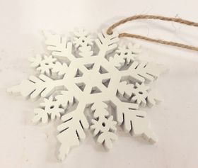Julpynt, snöflinga med snöre