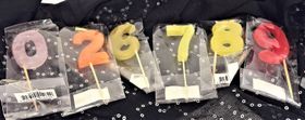 Ljus med siffra till födelsedagen, 6 varianter
