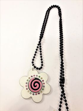 Halsband med vit blomma och strass