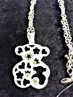 Halsband med Tous Nalle och strass i vitt