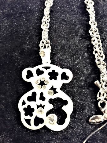 Halsband med Tous Nalle och strass i vitt