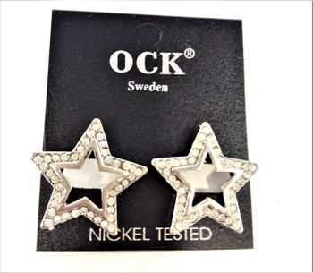 Örhänge med stjärnor och strass, ljus