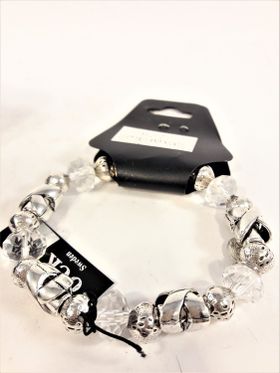 Armband i silverfärg med transparenta stenar