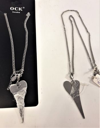 Halsband hjärta i silverfärg 2 varianter