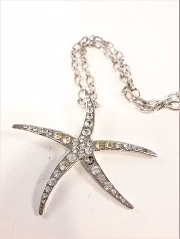 Halskedja med silverfärgad sjöstjärna och strass