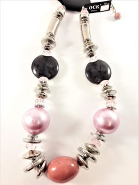 Halsband med stora lila och svarta detaljer