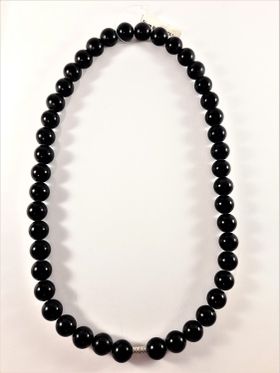 Halsband med kulor i svart