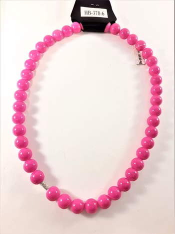 Halsband med kulor i cerise