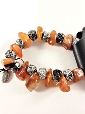 Armband i brunt och silver
