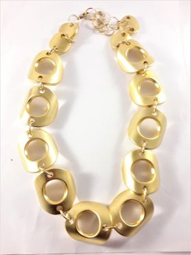 Halsband med Stora Detaljer Guldfärg