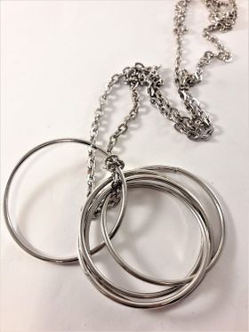 Halsband med Hjärta och Små Stenar Röd