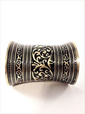 Stelt Brett Armband med Mönster Guldfärg