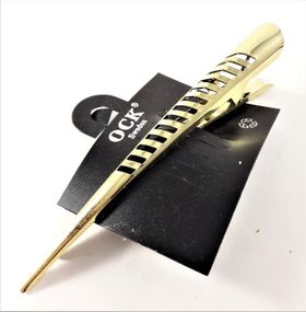 Hårklämma, metallic guldfärgad, krokodilklämma