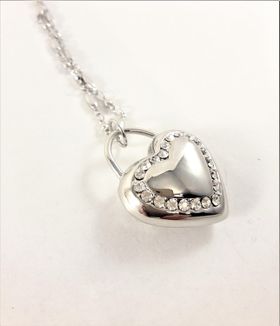 Halsband med Hjärta Silverfärg och Strass
