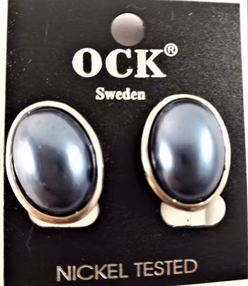 Clipsörhängen för dig utan hål i öronen, ovala, blå