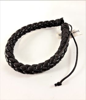 Armband Flätat Läder Brun