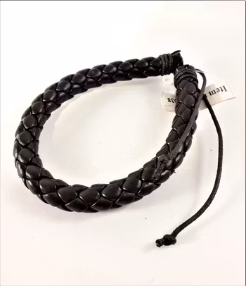 Armband Flätat Läder Brun