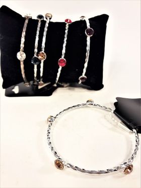 Stelt Metall Armband med Gula Stenar