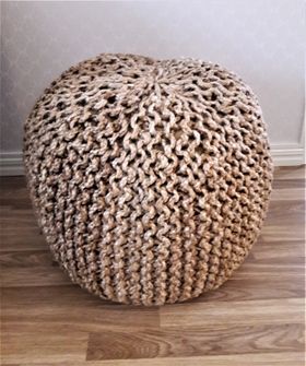 Naturfärgad sittpuff, höjd ca 45 cm