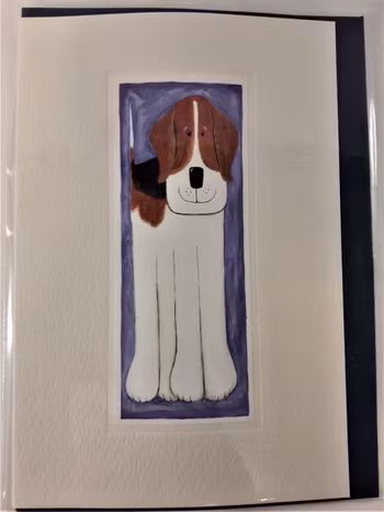 Handgjort grattiskort med stövaremotiv, utan text