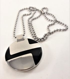 Halsband med Runt Hänge Silverfärg
