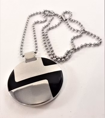Halsband med Runt Hänge Silverfärg