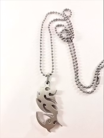 Halsband med Hänge Drake Silverfärg