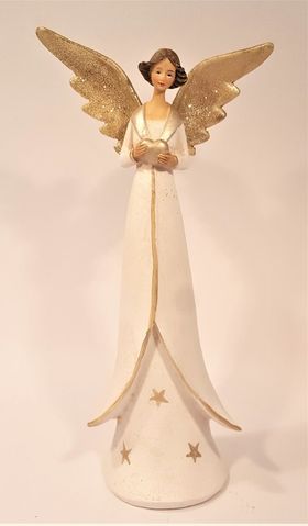 Vacker julängel i guld och vitt
